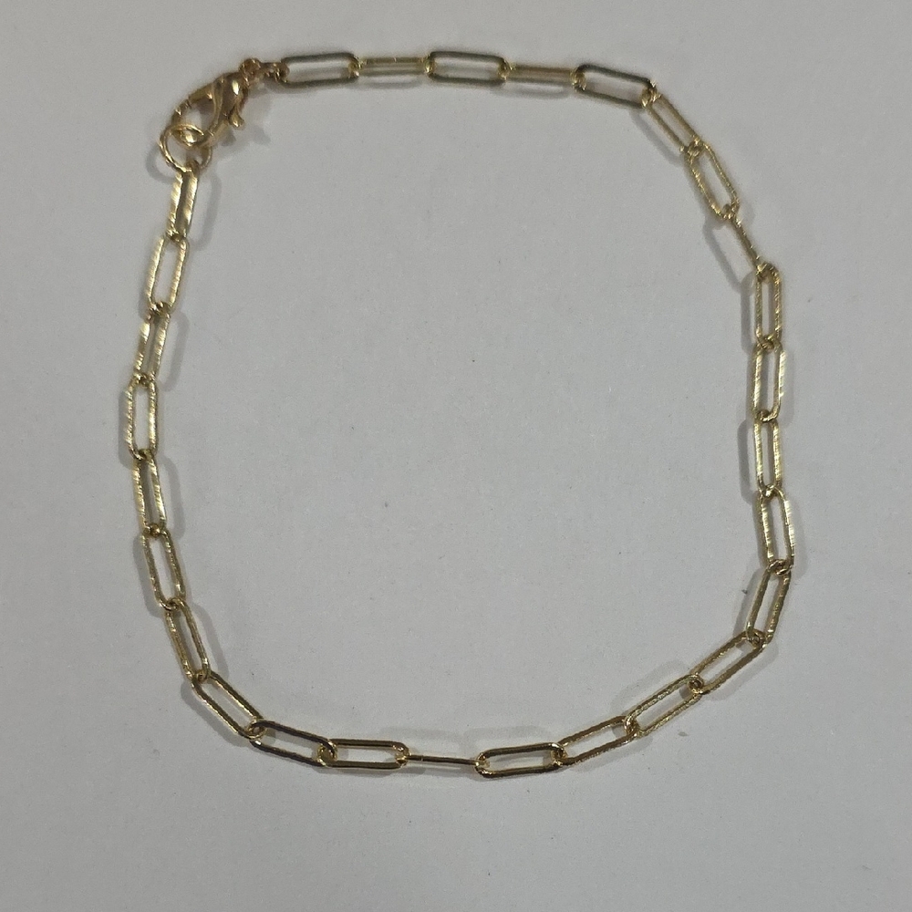 Classic Gold Paperclip Chain Anklet – Women’s Fashion Jewelry Ankle Bracelet - Picture 3 of 7